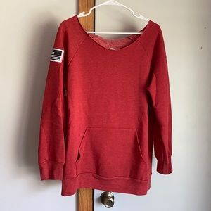 Red White Blue Apparel Open Neck Sweatshirt